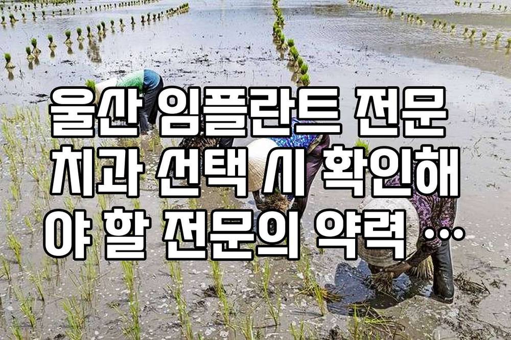 울산 임플란트 전문 치과 선택 시 확인해야 할 전문의 약력 정보