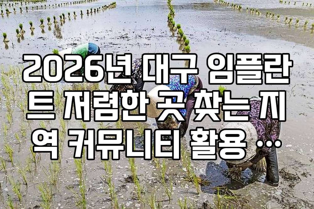 2026년 대구 임플란트 저렴한 곳 찾는 지역 커뮤니티 활용 노하우