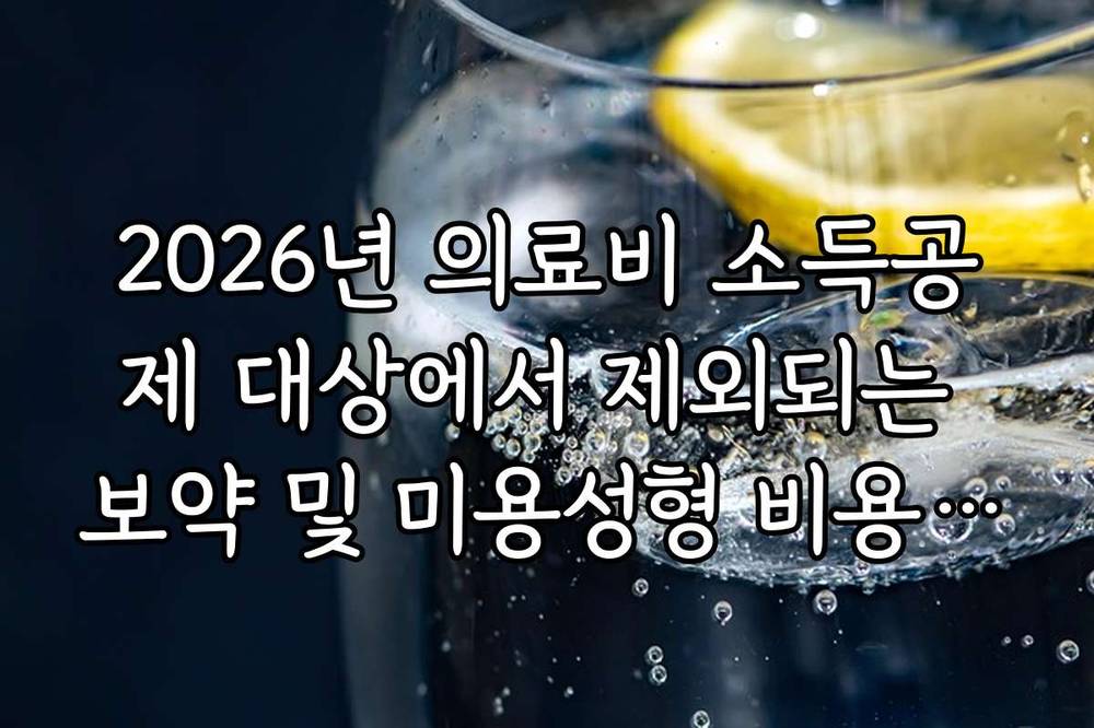 2026년 의료비 소득공제 대상에서 제외되는 보약 및 미용성형 비용 정리