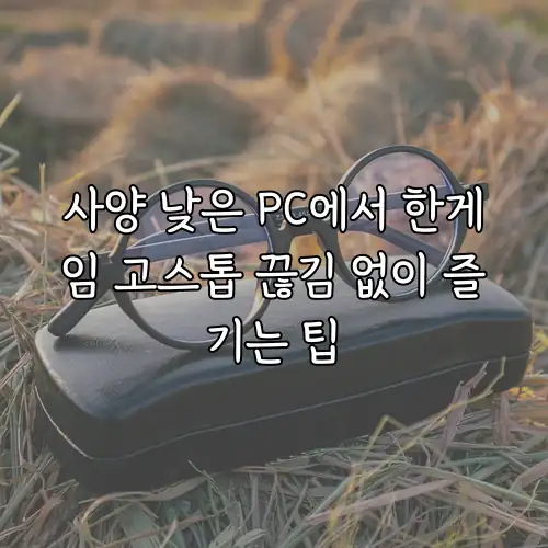 사양 낮은 PC에서 한게임 고스톱 끊김 없이 즐기는 팁