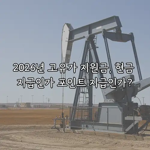 2026년 고유가 지원금, 현금 지급인가 포인트 지급인가?