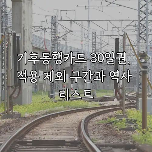 기후동행카드 30일권, 적용 제외 구간과 역사 리스트