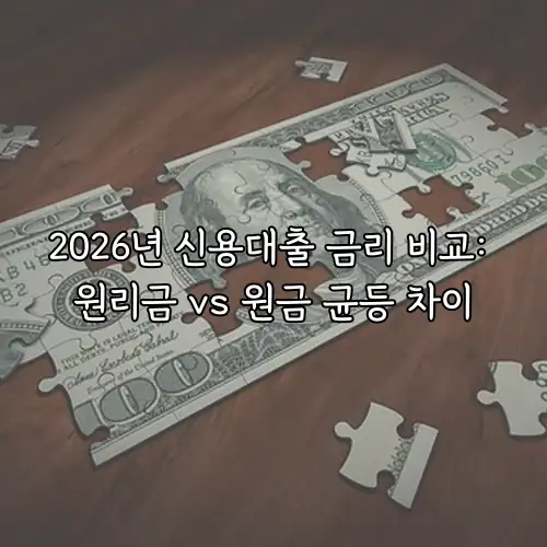 2026년 신용대출 금리 비교: 원리금 vs 원금 균등 차이