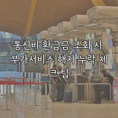 통신비 환급금 조회 시 부가서비스 해지 누락 체크 팁