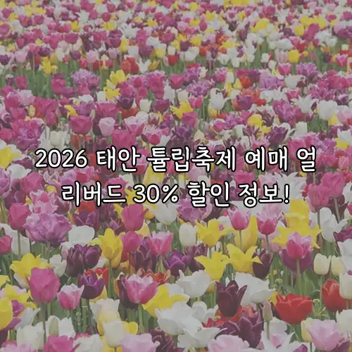 2026 태안 튤립축제 예매 얼리버드 30% 할인 정보!