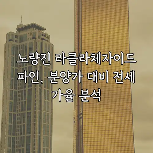 노량진 라클라체자이드파인, 분양가 대비 전세가율 분석