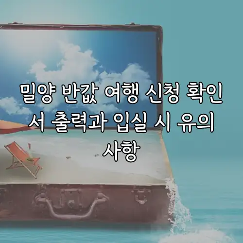 밀양 반값 여행 신청 확인서 출력과 입실 시 유의사항