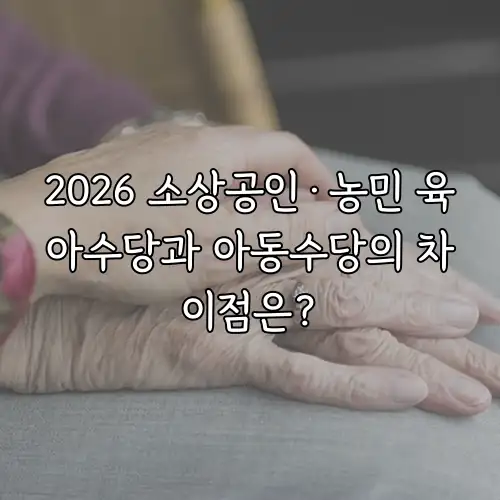 2026 소상공인&middot;농민 육아수당과 아동수당의 차이점은?