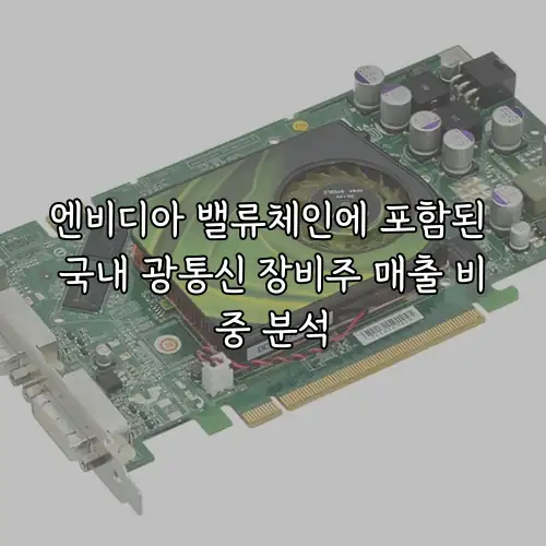 엔비디아 밸류체인에 포함된 국내 광통신 장비주 매출 비중 분석