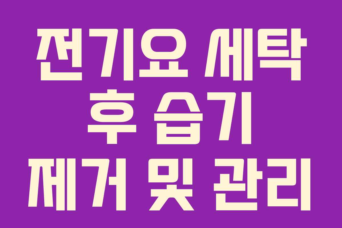 전기요 세탁 후 습기 제거 및 관리