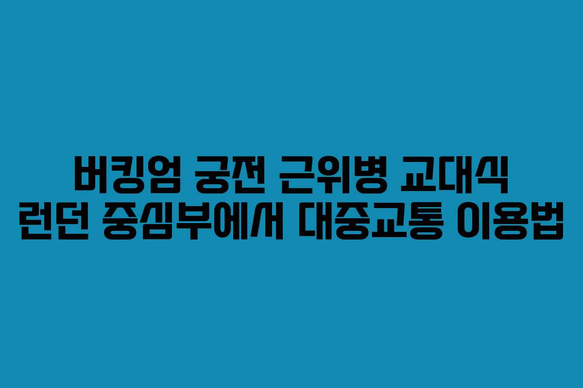 버킹엄 궁전 근위병 교대식 런던 중심부에서 대중교통 이용법