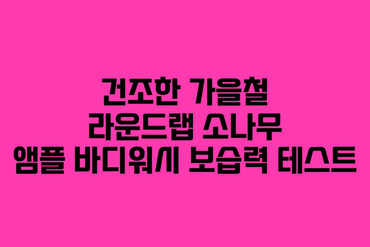 건조한 가을철 라운드랩 소나무 앰플 바디워시 보습력 테스트