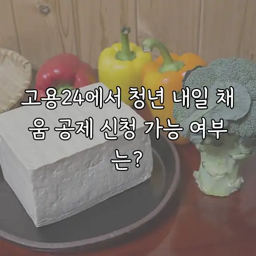 고용24에서 청년 내일 채움 공제 신청 가능 여부는?