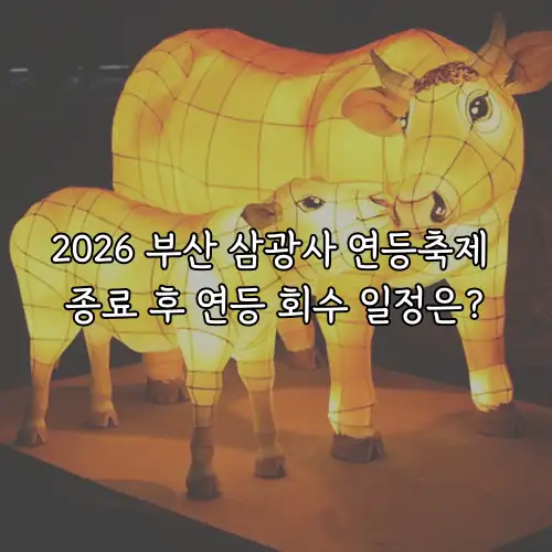 2026 부산 삼광사 연등축제 종료 후 연등 회수 일정은?