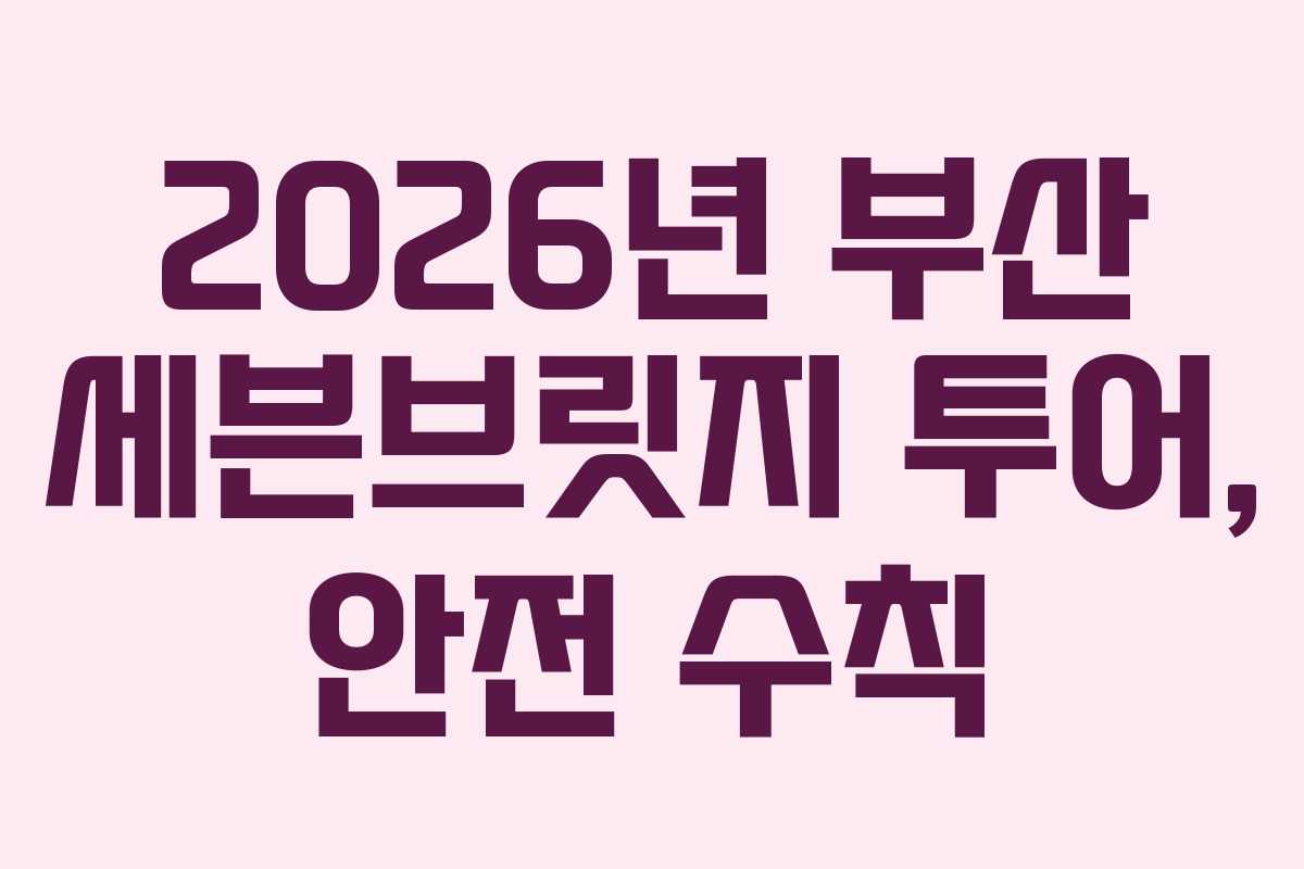 2026년 부산 세븐브릿지 투어, 안전 수칙