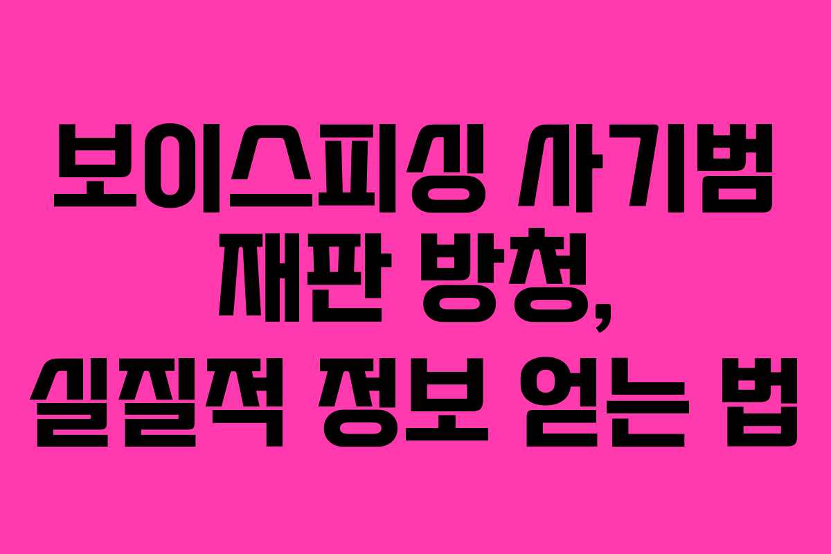 보이스피싱 사기범 재판 방청, 실질적 정보 얻는 법