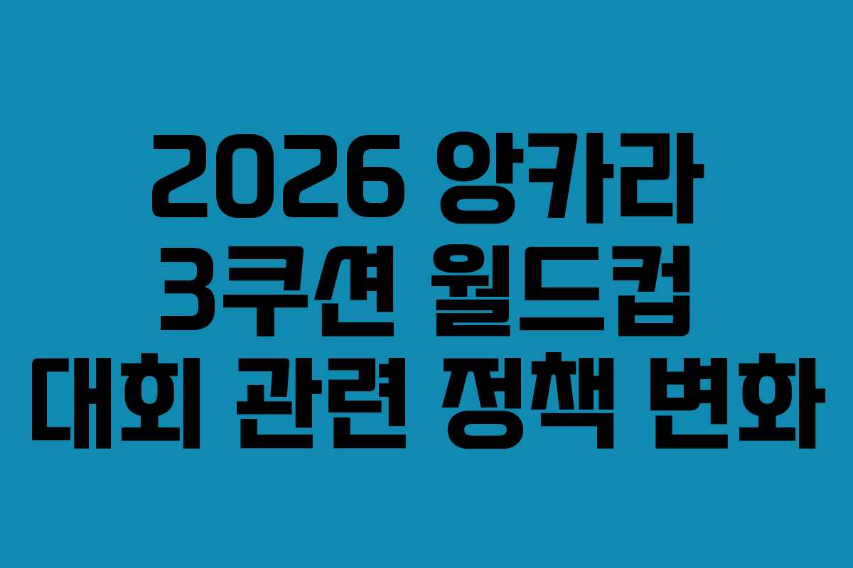 2026 앙카라 3쿠션 월드컵 대회 관련 정책 변화